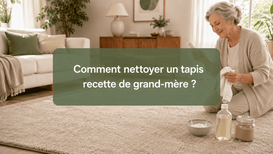Grand-mère préparant une recette douce pour nettoyer un tapis