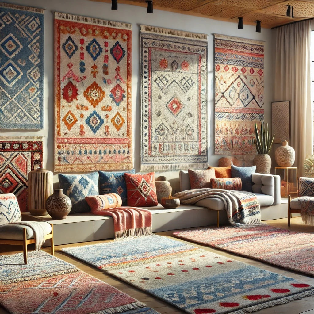 Collection de tapis berbères authentiques, fabriqués à la main au Maroc