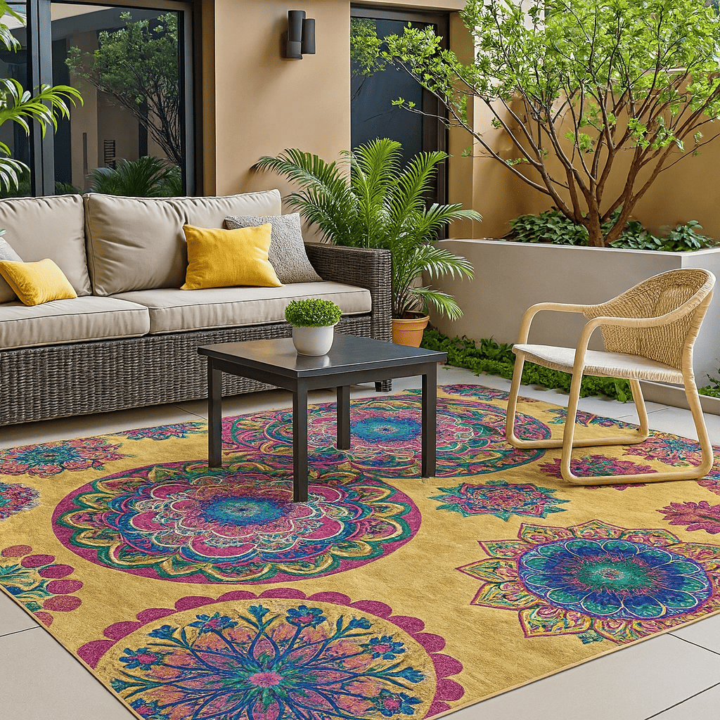 Tapis exterieur coloré