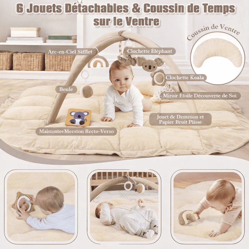 Tapis d'éveil bébé beige