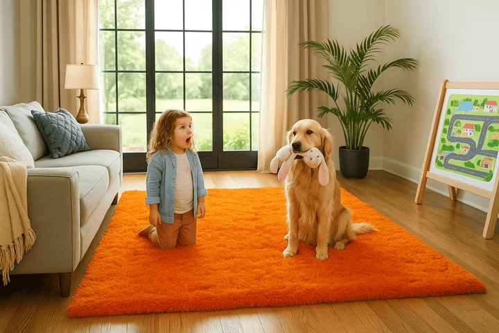 Tapis salon orange