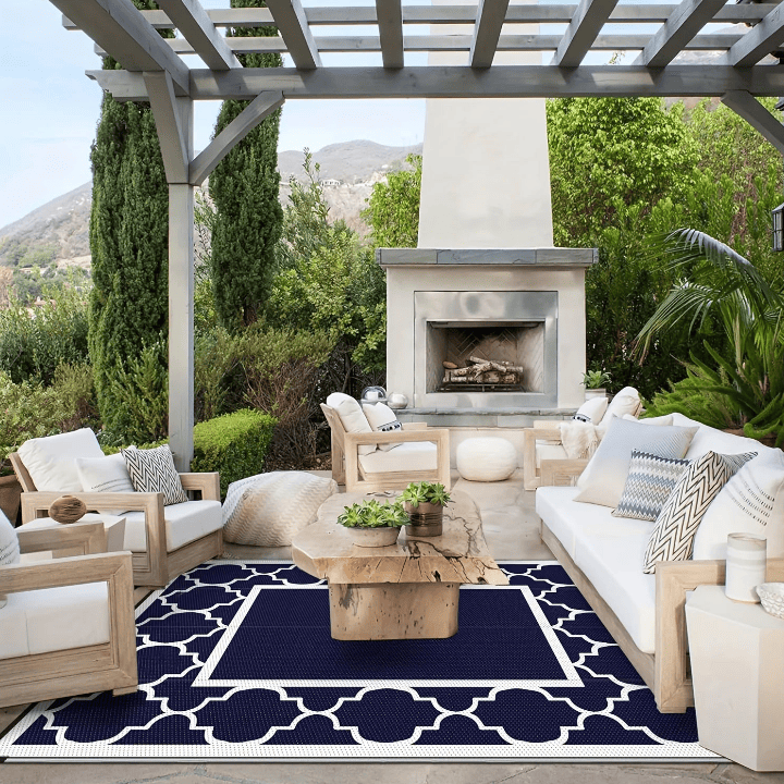 Tapis exterieur bleu