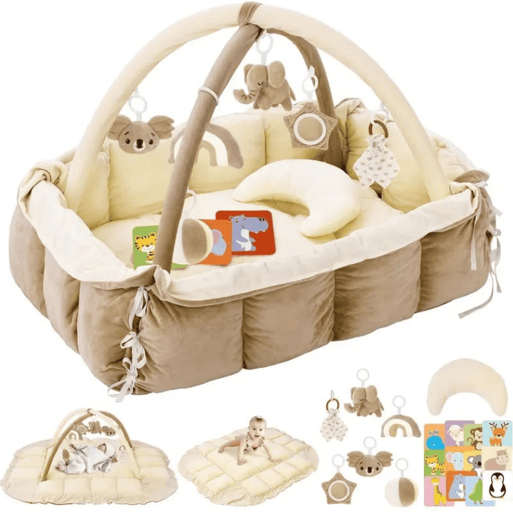 Tapis d'éveil bébé beige