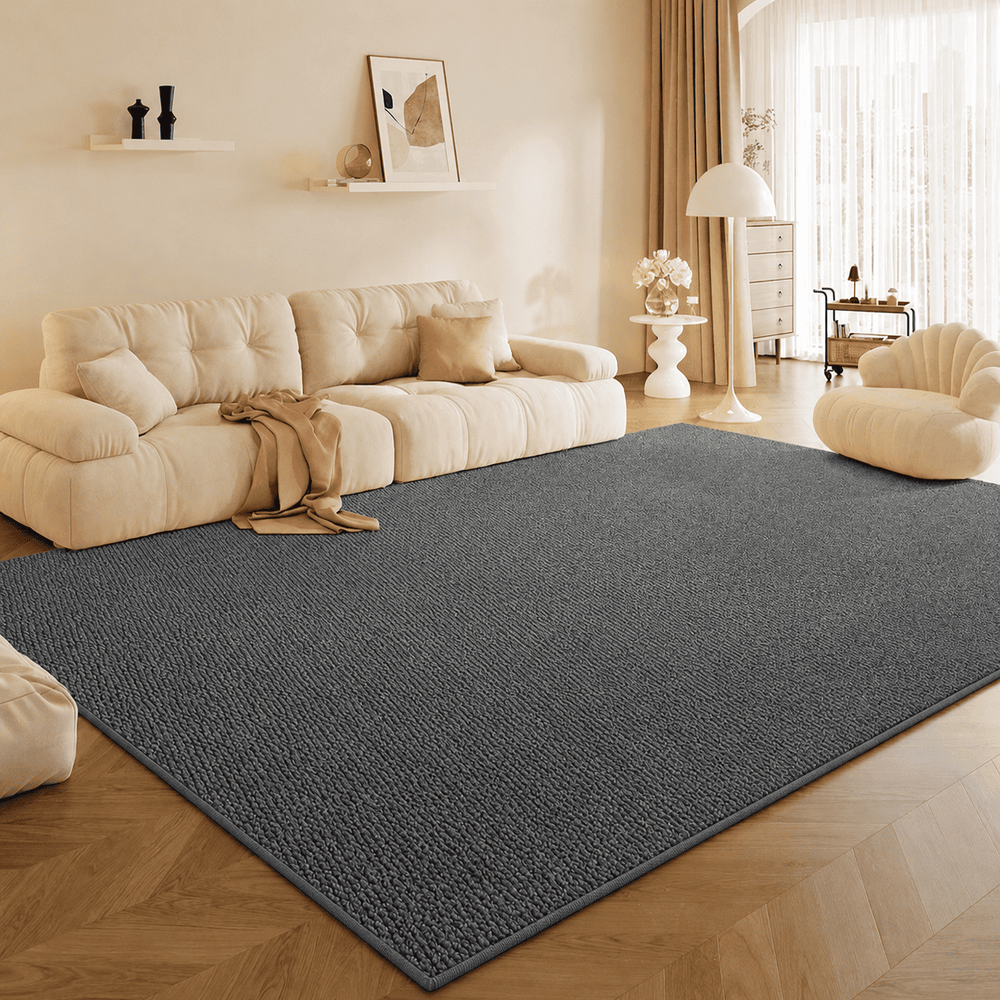 Tapis salon anti tache imperméable disponible en plusieurs coloris pour une décoration moderne et facile à entretenir.