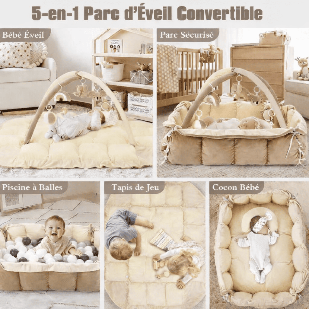 Tapis d'éveil bébé beige