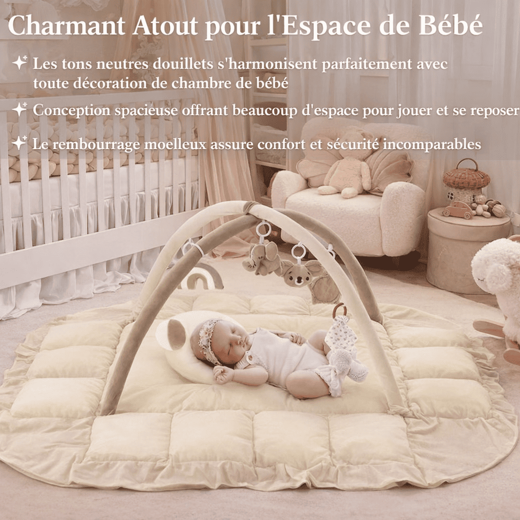 Tapis d'éveil bébé beige
