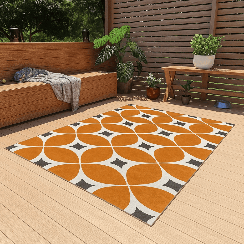 Tapis exterieur orange