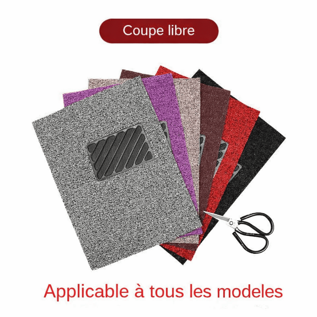 tapis voiture universel découpable ajustable sur mesure compatible toutes voitures plusieurs couleurs installation facile