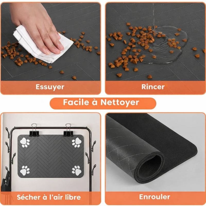 Tapis absorbant pour gamelle chien
