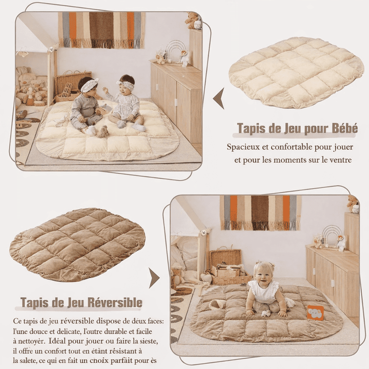 Tapis d'éveil bébé beige