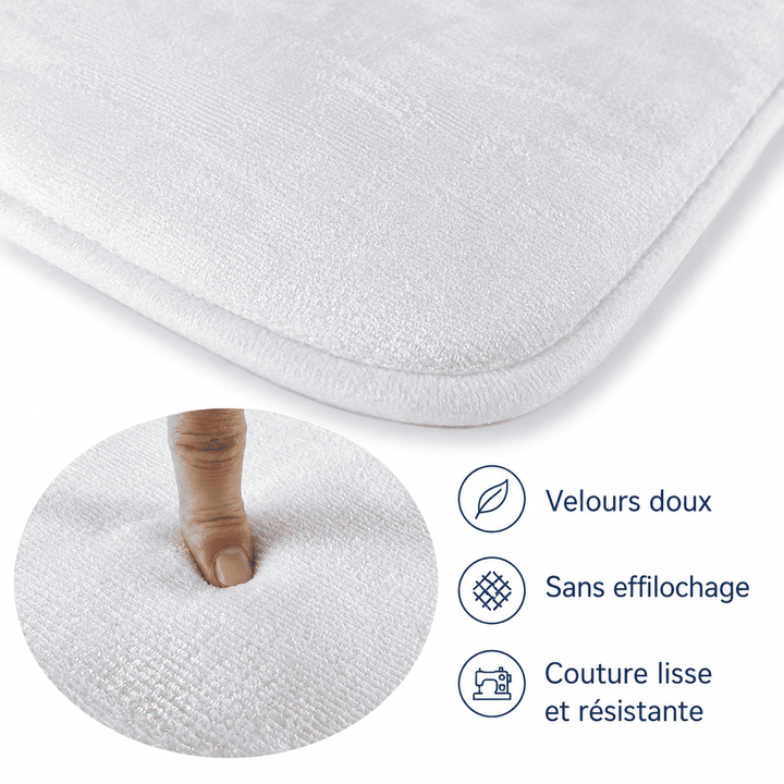 détail de la texture douce et moelleuse d’un tapis de prière bleu confortable