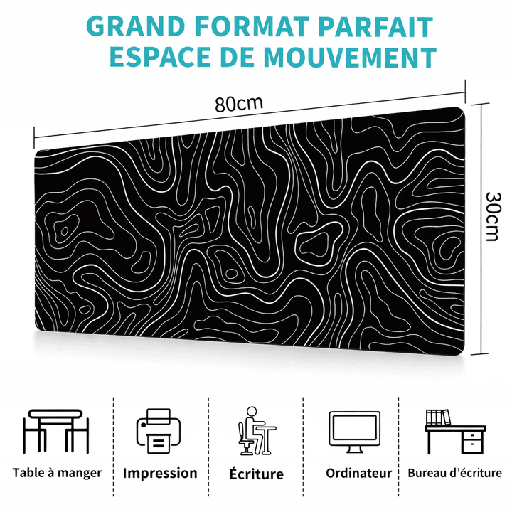 dimensions du tapis de souris grand format 80 x 30 cm