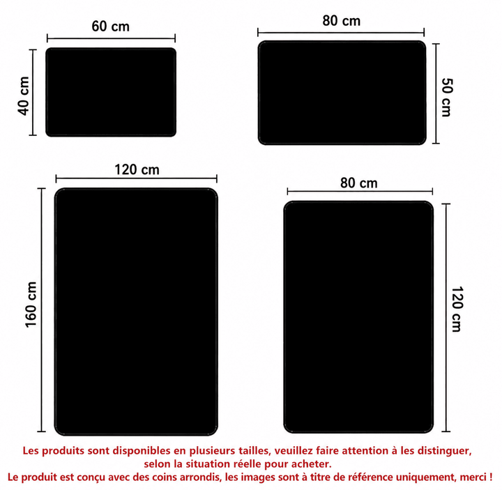 Guide des dimensions du tapis de prière chrétienne avec plusieurs tailles disponibles