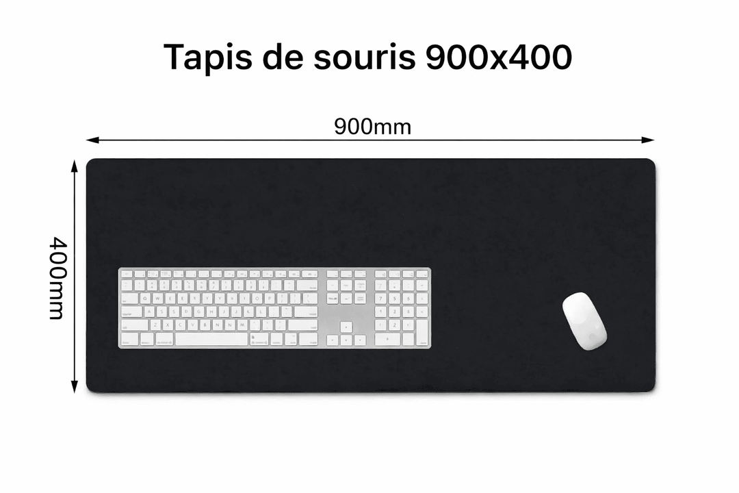 Dimensions du tapis de souris grand format 900x400 mm