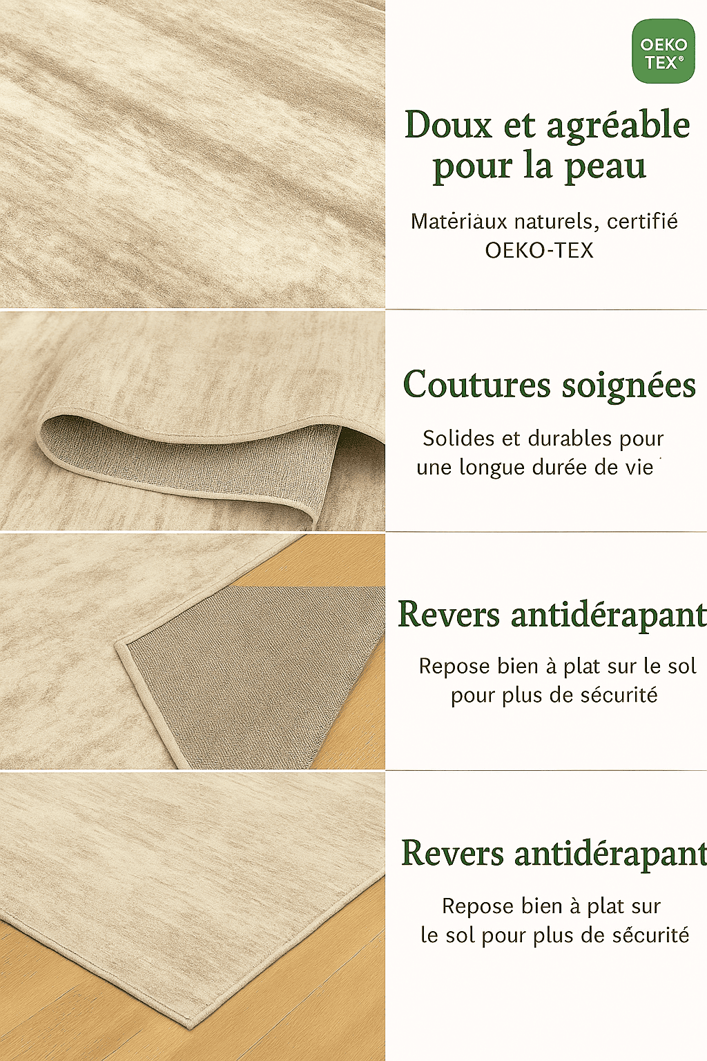 Tapis salon crème