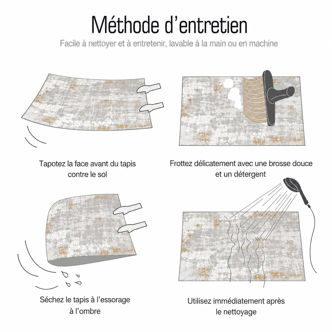 Conseils d'entretien du tapis salon poil ras 160x230 pour conserver son aspect moderne et élégant.