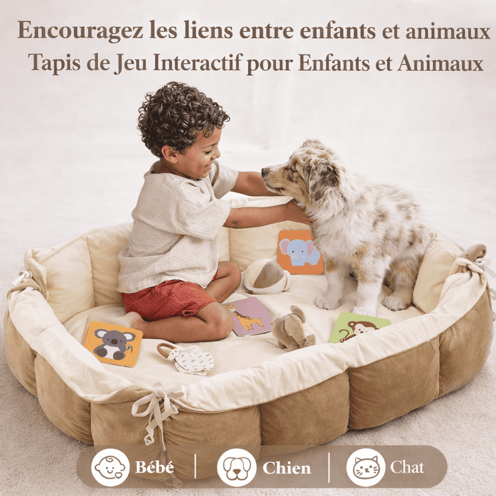 Tapis d'éveil bébé beige