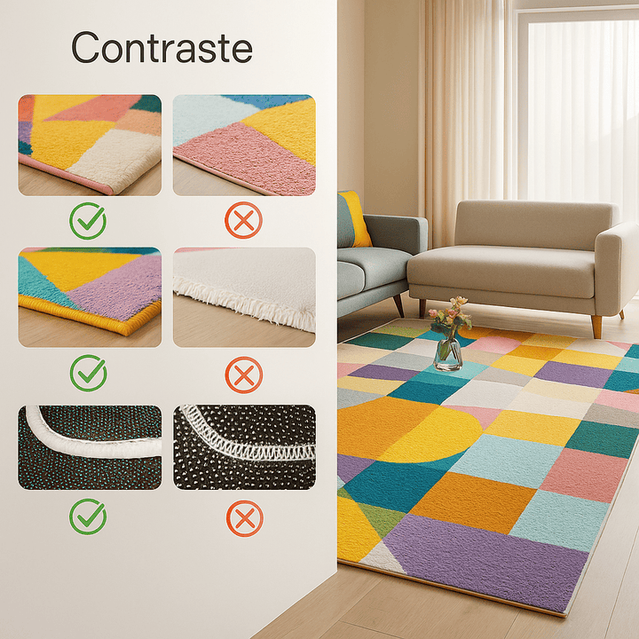 Tapis salon moderne coloré
