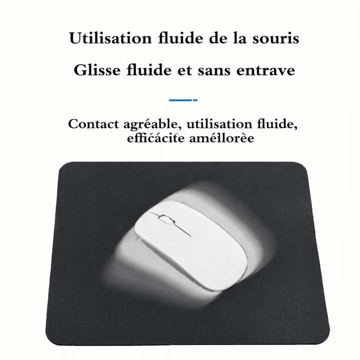 Utilisation fluide de la souris sur tapis de souris cuir noir