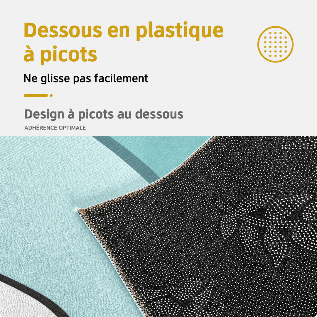 Revêtement antidérapant en caoutchouc d'un tapis de salon rouge pour une meilleure stabilité au quotidien