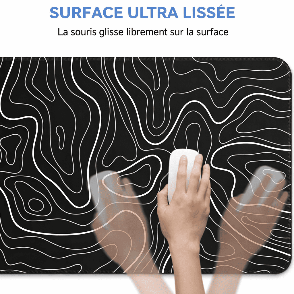 surface lisse du tapis de souris grand pour mouvement fluide