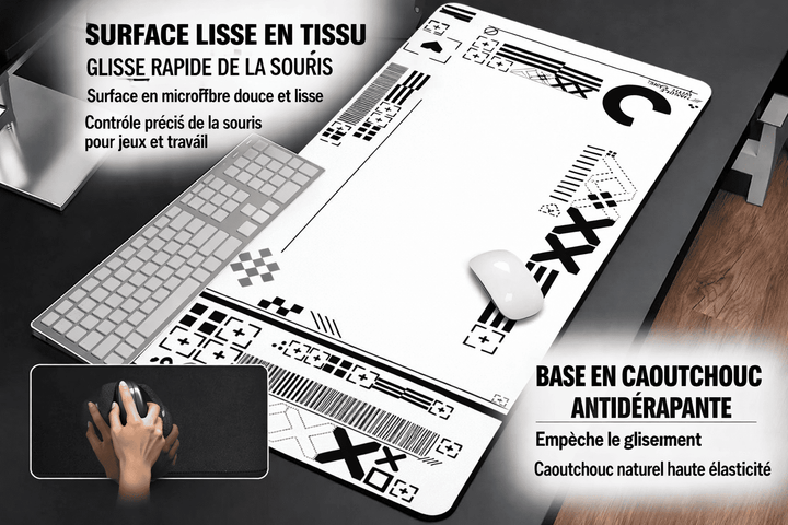 Surface textile lisse du tapis de souris 900x400 précision souris