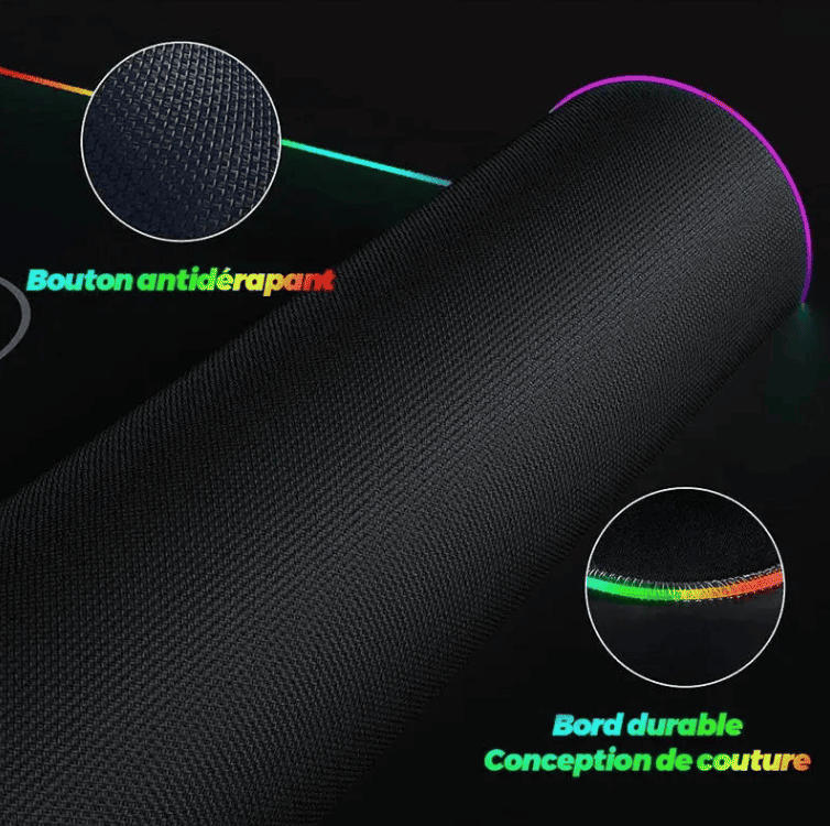 surface textile micro-texturée du tapis de souris gamer XXL précision gaming