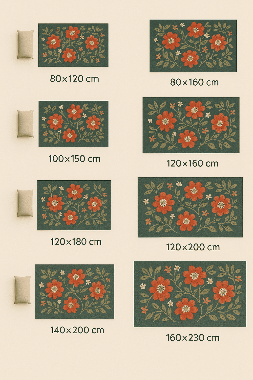 Tapis salon crème