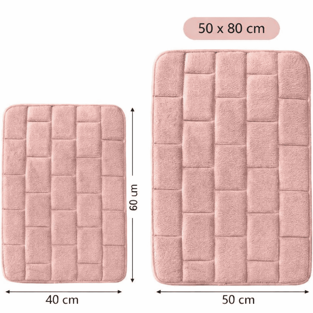 dimensions tapis rose salle de bain 40x60 cm et 50x80 cm tapis rectangulaire doux