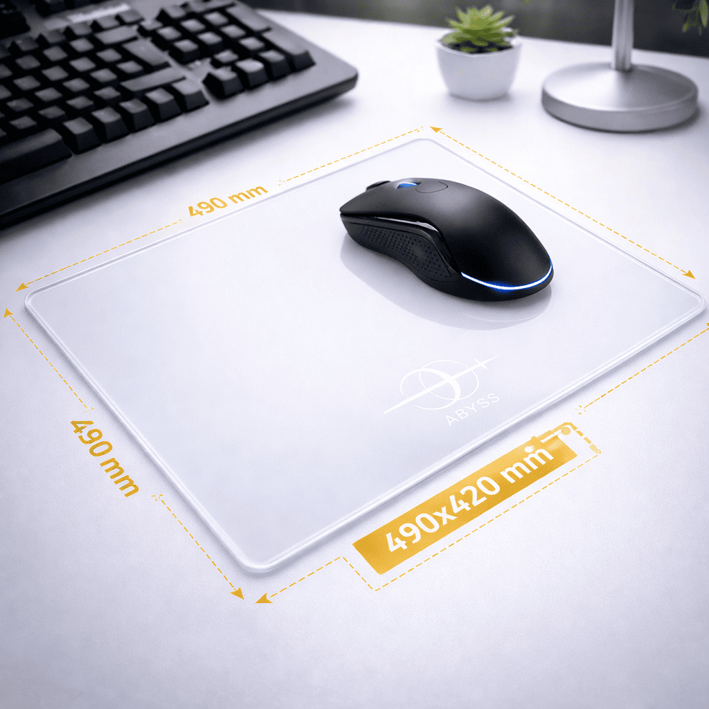 tapis de souris verre trempé 490x420 mm grande taille surface rigide bureau gaming