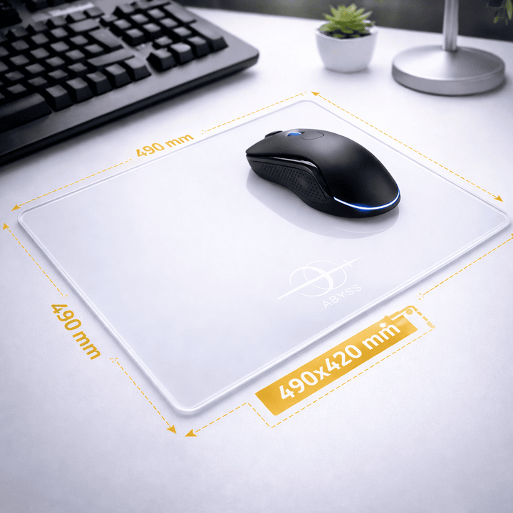 tapis de souris verre trempé 490x420 mm grande taille surface rigide bureau gaming