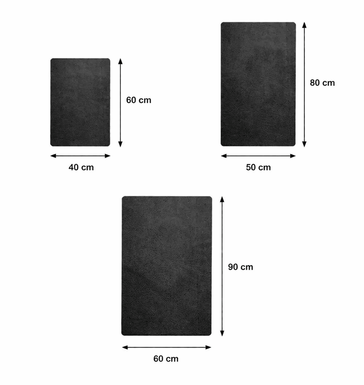 dimensions tapis de bain noir avec différentes tailles disponibles, tapis salle de bain antidérapant et absorbant