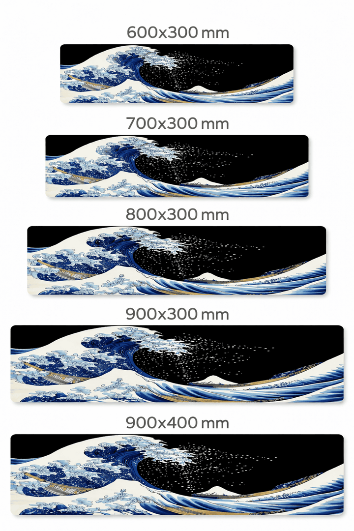 tailles tapis de souris vague hokusai xxl 600x300 700x300 800x300 900x300 900x400