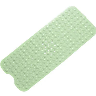 Tapis de bain antidérapant de couleur vert menthe, conçu pour une utilisation en baignoire, avec surface à ventouses pour éviter les glissades et offrir un maintien optimal sous les pieds mouillés.