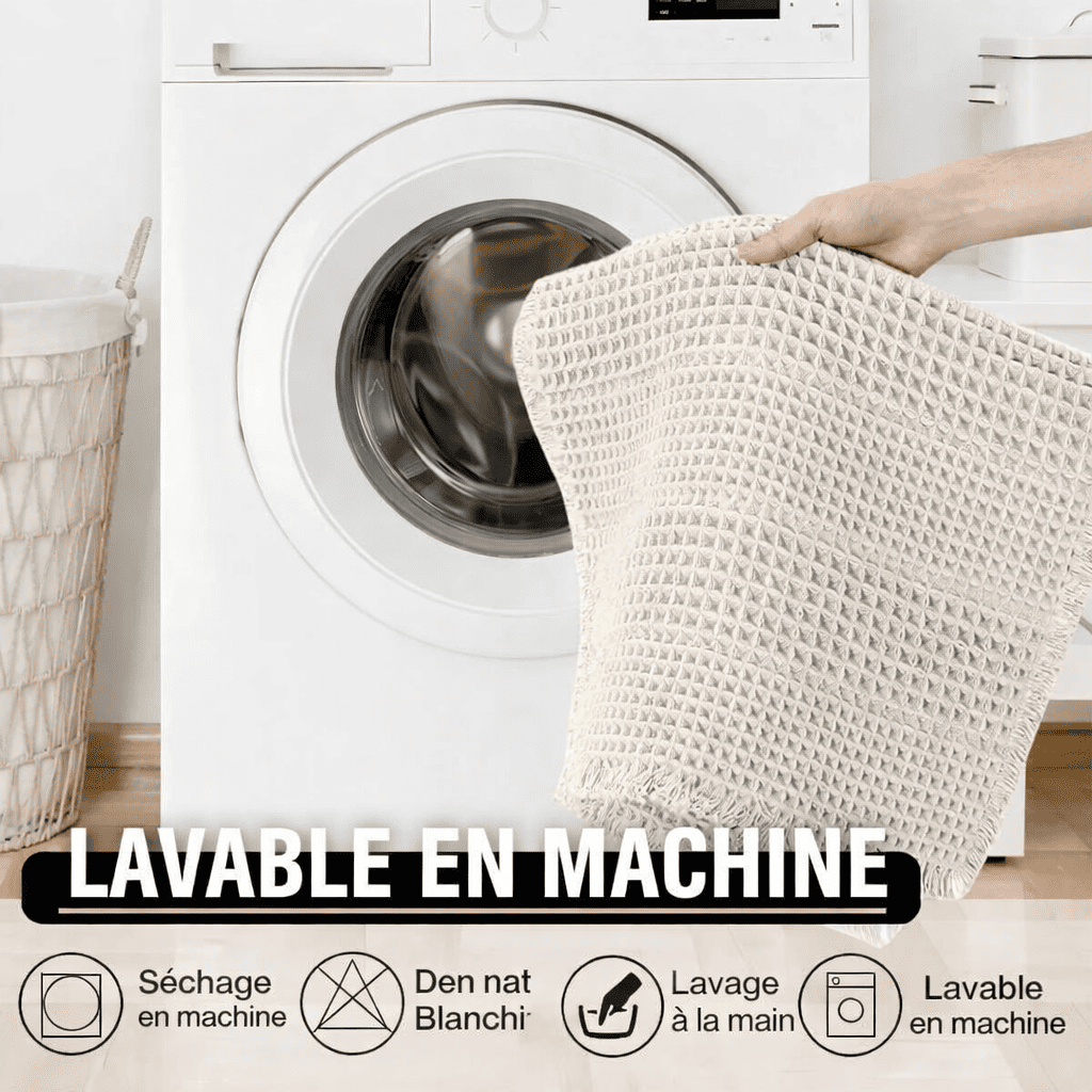 tapis de bain beige lavable machine entretien facile tapis salle de bain durable