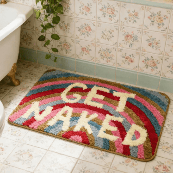 tapis salle de bain coloré multicolore décoration moderne