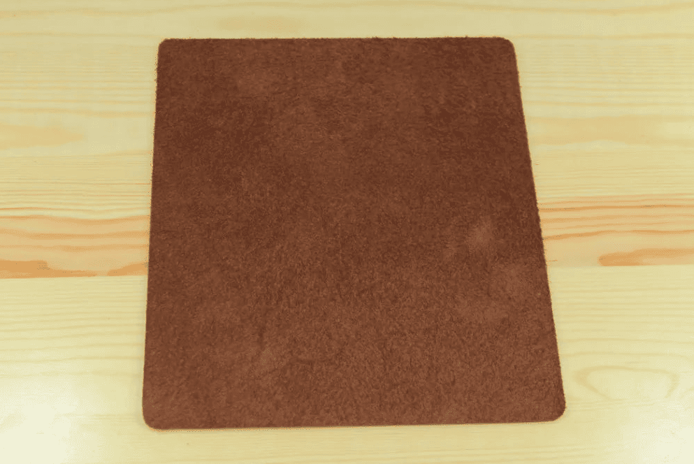 Tapis de bureau en cuir véritable marron surface lisse et élégante