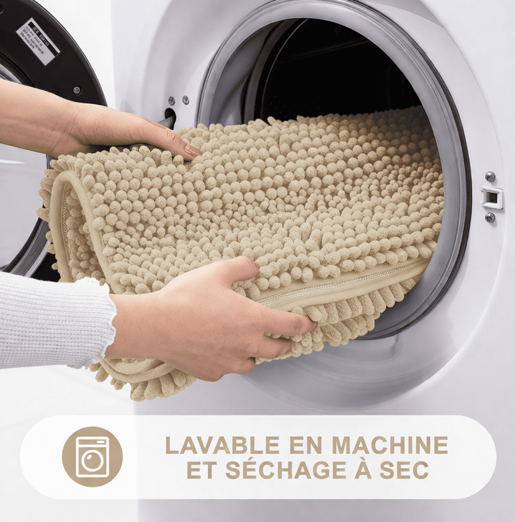 tapis de bain beige xxl lavable en machine facile à entretenir