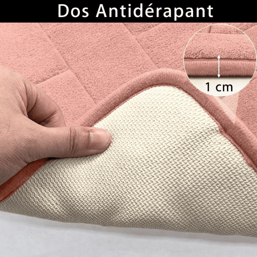 tapis rose utilisé en salle de bain cuisine et entrée, tapis absorbant multifonction antidérapant