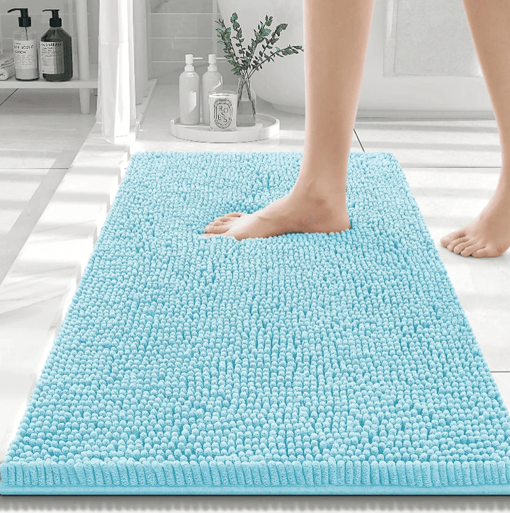 tapis de bain xxl bleu clair antidérapant salle de bain
