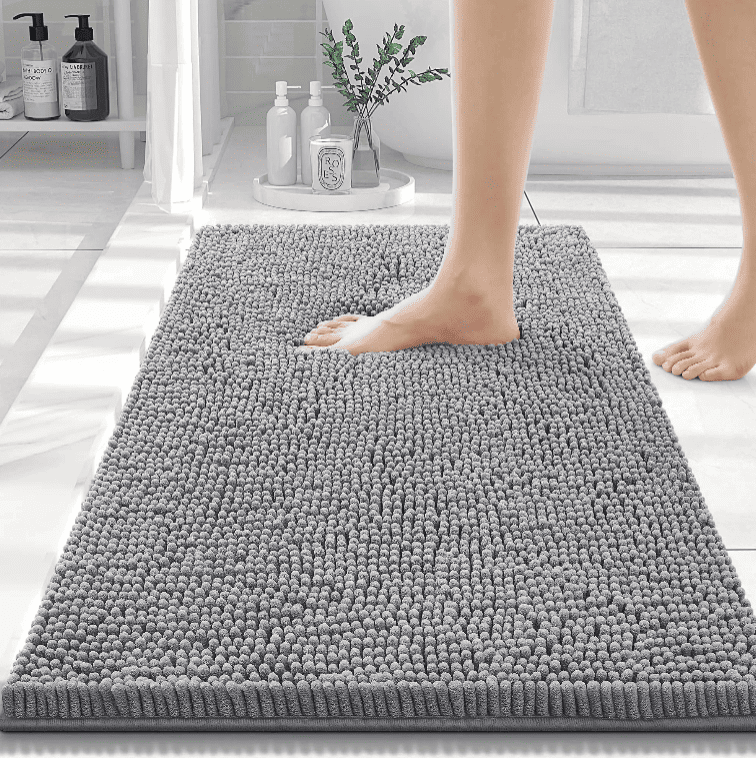 tapis de bain xxl gris foncé absorbant