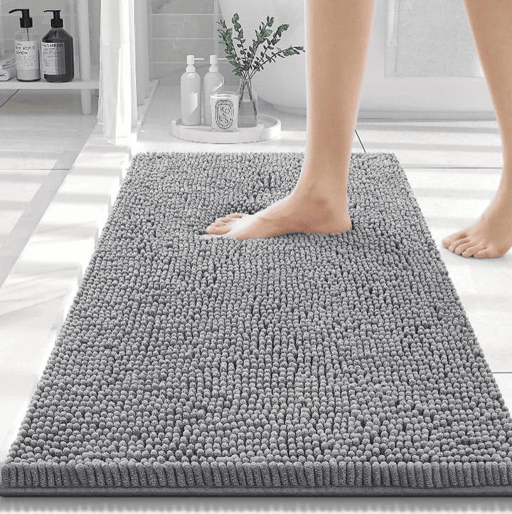 tapis de bain xxl gris foncé absorbant