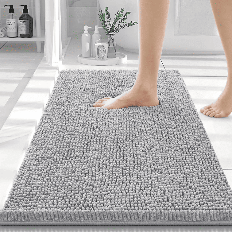 tapis de bain xxl gris antidérapant confort sortie de douche
