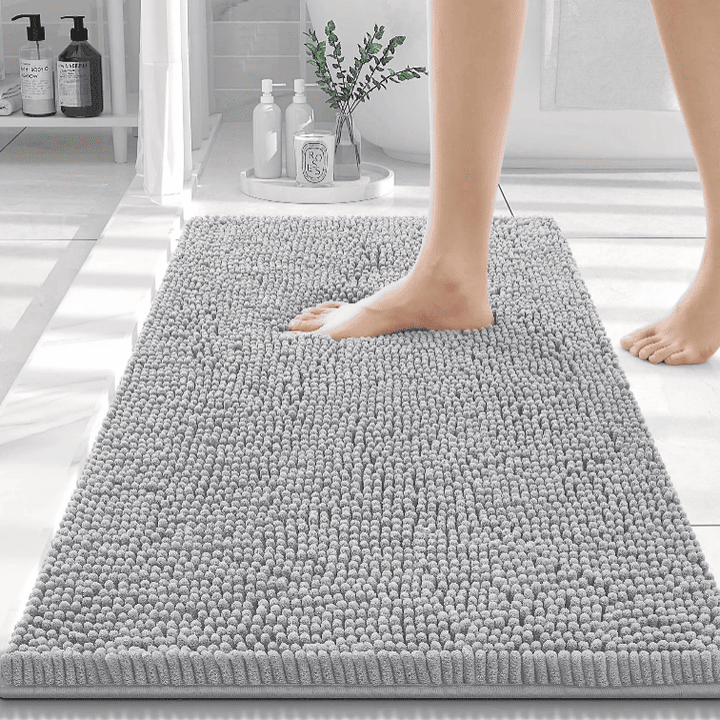 tapis de bain xxl gris antidérapant confort sortie de douche