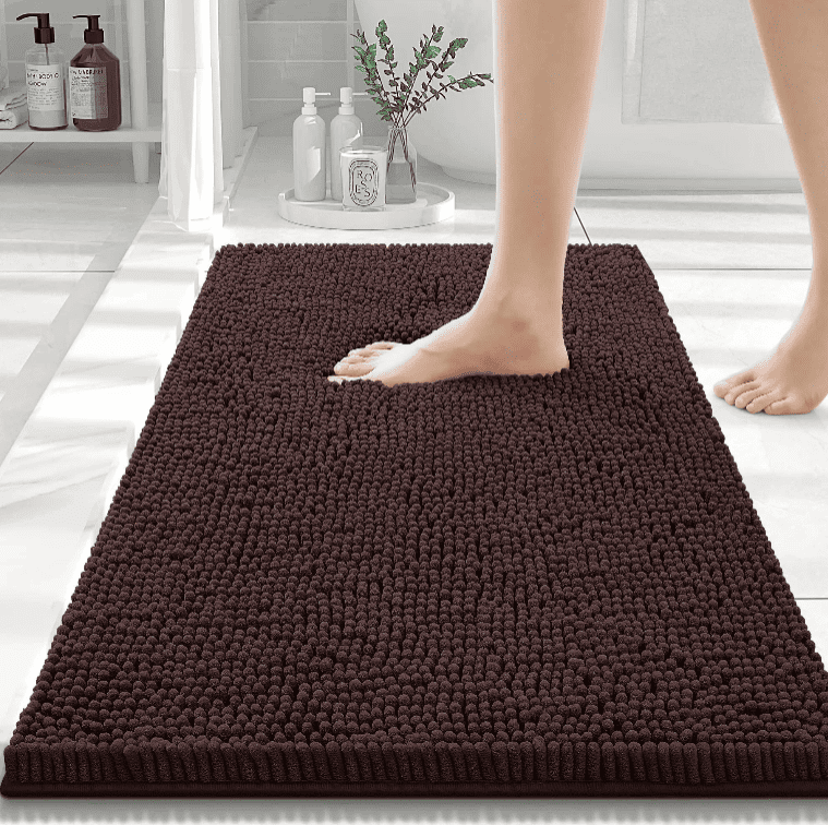 tapis de bain xxl marron grande taille antidérapant