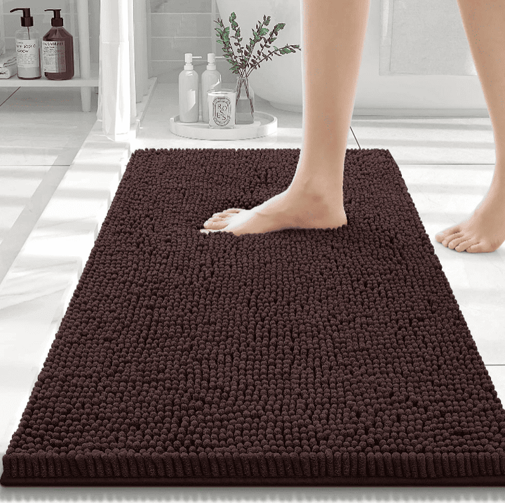 tapis de bain xxl marron grande taille antidérapant