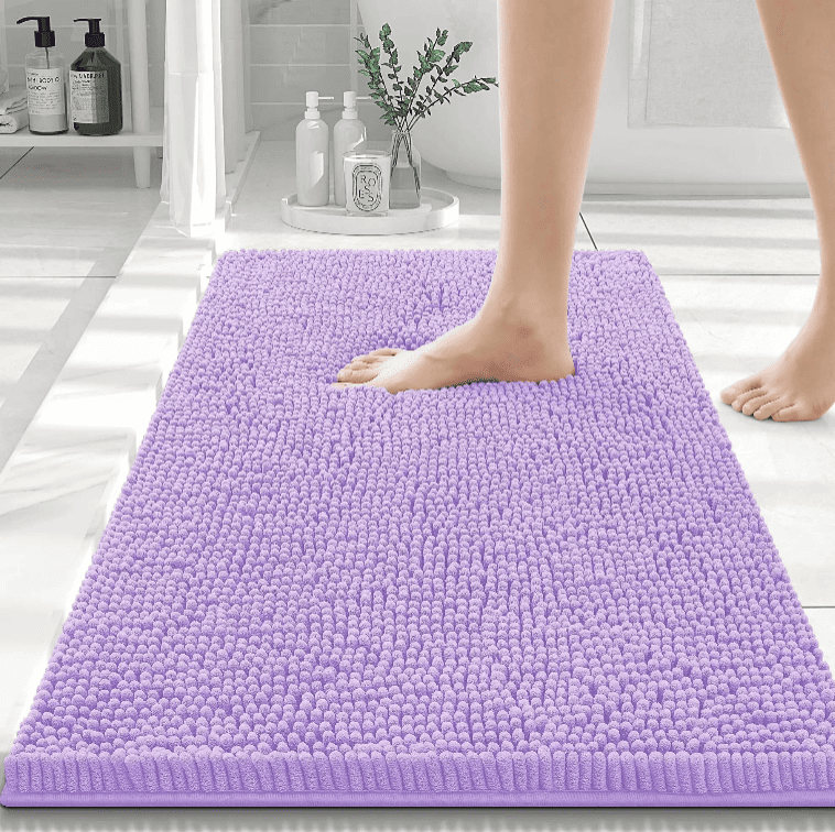 tapis de bain xxl violet doux et moelleux