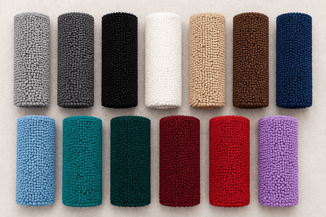 tapis de bain xxl différentes couleurs chenille absorbant