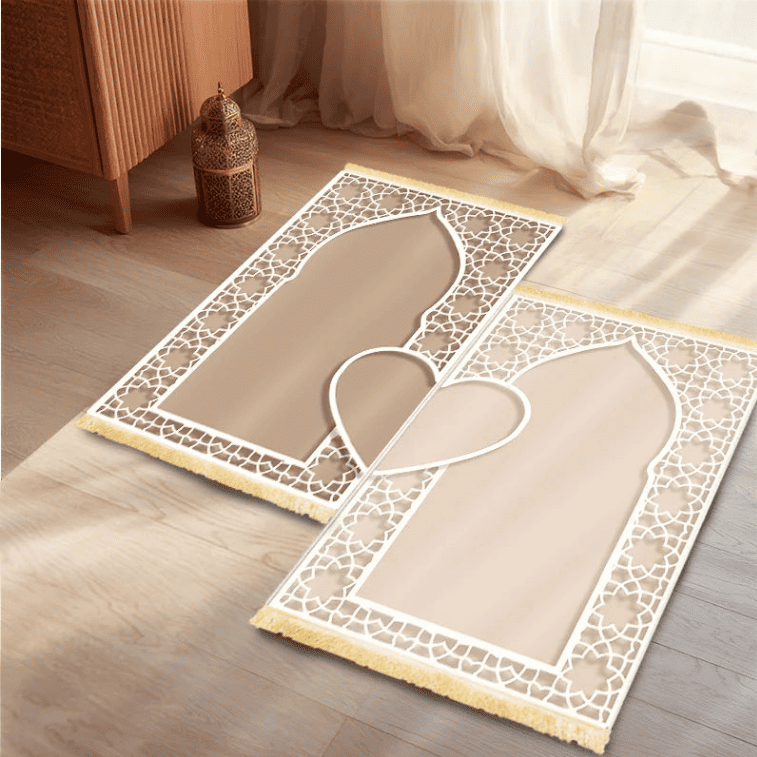 tapis de prière beige pliable léger facile à transporter tapis de salat portable pratique pour voyage et quotidien