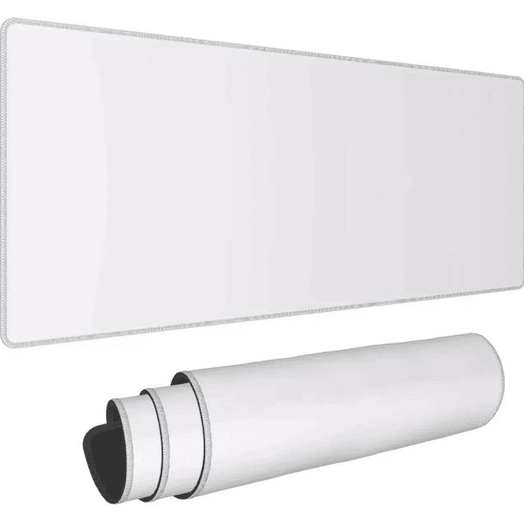 tapis de souris blanc xxl grand format pour clavier et souris